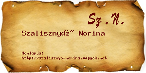 Szalisznyó Norina névjegykártya